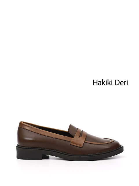 GÖNDERİ(R) Kadın KAHVERENGİ Hakiki Deri Loafer Ayakkabı - S000493383-19413