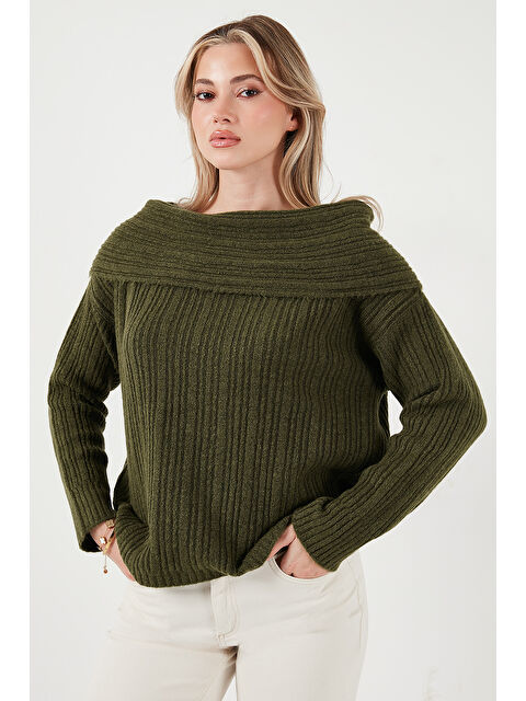 Lela Oversize Fit Madonna Yaka Triko Kadın Kazak 4615216 - S000290949-18547