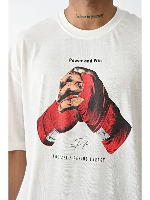 Jane's Unisex Baskılı Oversize T-Shirt - Beyaz - S000528271-20063