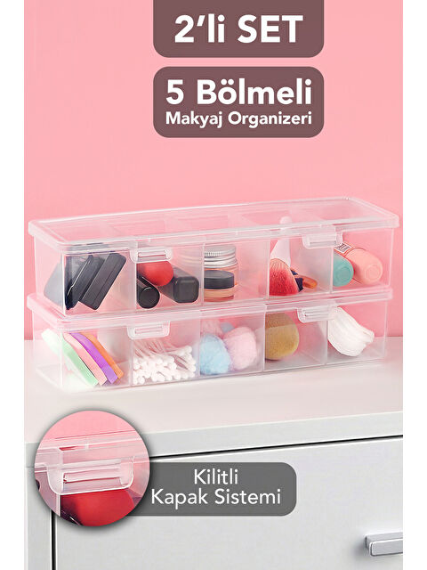 Meleni Home 2 Adet 5 Bölmeli Kapaklı Takı Kutusu