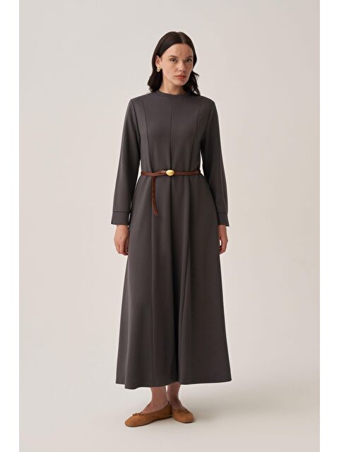 ALLDAY Antrasit-Yumuşak Dokulu Parçalı Elbise - S000500757-29666