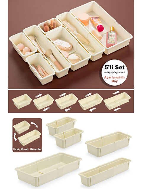 Meleni Home 5 Parça Uzayabilen Makyaj Organizeri