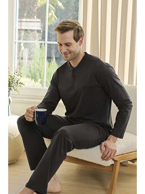 Remsa Erkek Suprem Uzun Kol Pijama Takımı 250727 Antrasit01 - S000481713-26298