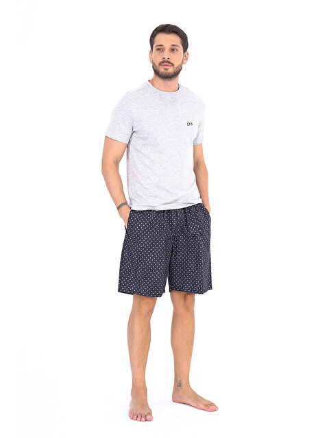 D'S damat Ds Damat Dokuma Şort Takımı GRİ - S000532218-20600