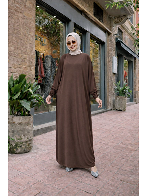 Comstar Kadın Premium Comfort Uzun Kahve Namaz Elbisesi