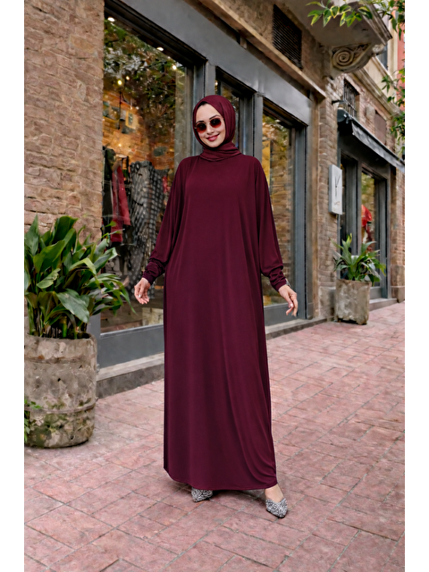 Comstar Kadın Premium Comfort Uzun Bordo Namaz Elbisesi