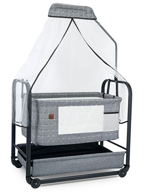 KUJJU Elegance Cibinlikli Anne Yanı Sallanır Beşik - Gri Standart - S000503085-20600