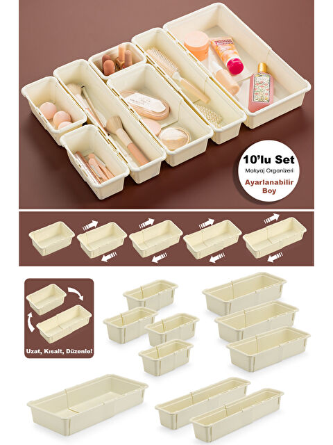 Meleni Home 10 Parça Uzayabilen Makyaj Organizeri
