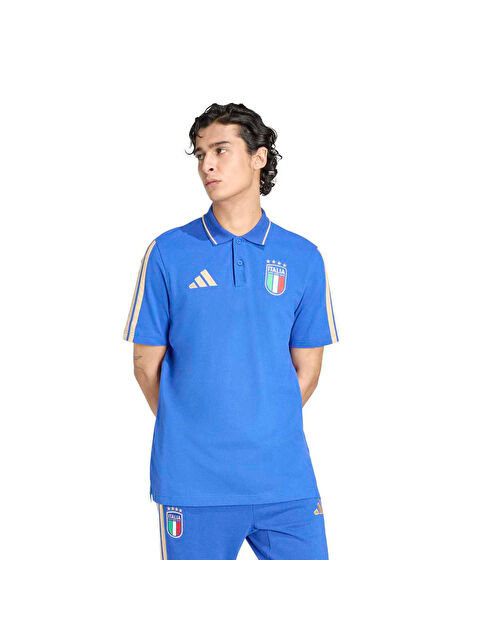 Adidas İtalya DNA Erkek Mavi Polo Yaka Tişört - S000508916-17234