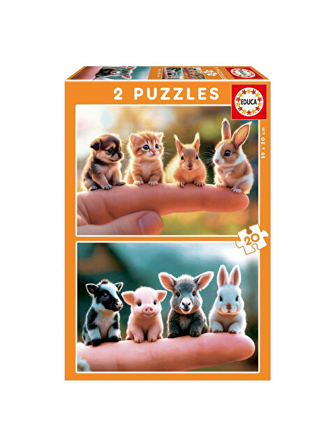 Educa Baby Puzzle 2x20 Parça Bebek Hayvanlar 20221