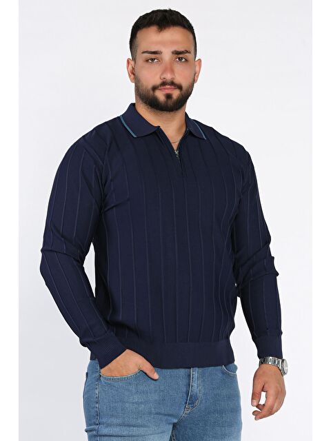 Mishar İtalia Polo Yaka Fermuarlı Triko Kazak - S000427926-21164