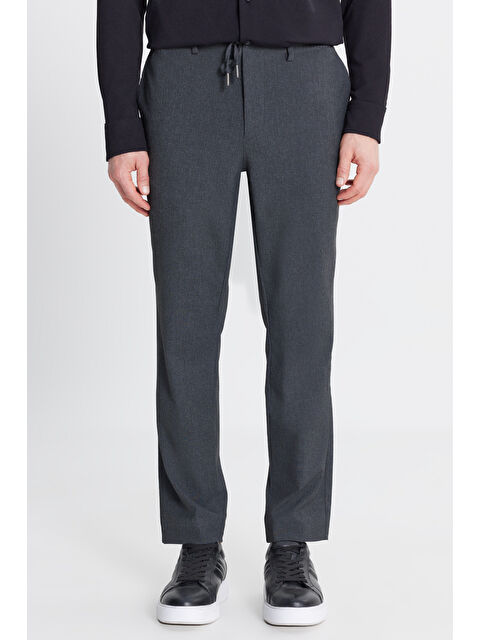 Altınyıldız Classics Erkek Antrasit Dar Kesim Beli Bağlamalı Yan Cepli Pantolon - S000486376-29666