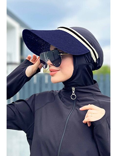 Remsa Mayo Vizör Hasır Şapka Güneş Koruyucu Siperlik Lacivert RŞ-38 - S000251670-21164