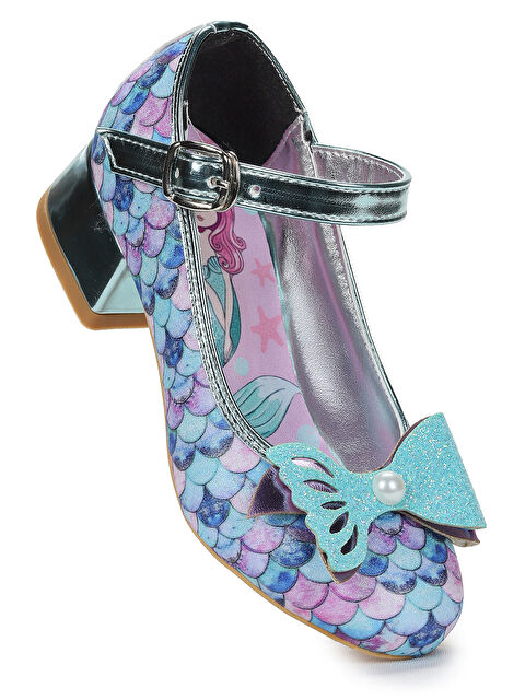 Kiko Kids Deniz Kızı İnci Fiyonklu Simli Kız Çocuk Topuklu Abiye Ayakkabı - S000418748-20054