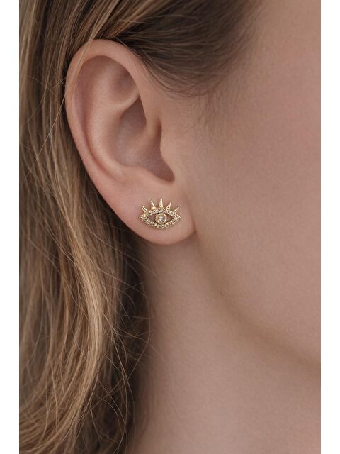 New Obsessions Nazar Göz Gömme Taşlı Çivi Küpe - S000505311-20076