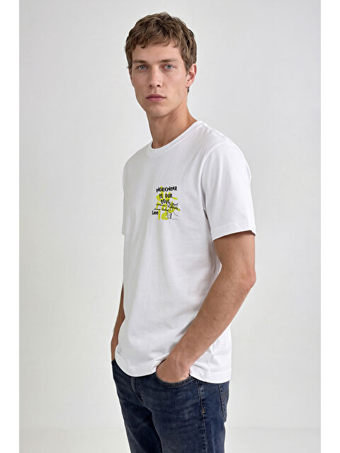 Lee %100 Pamuk Nefes Alabilir Kumaş Normal Kesim Bisiklet Yaka Tişört