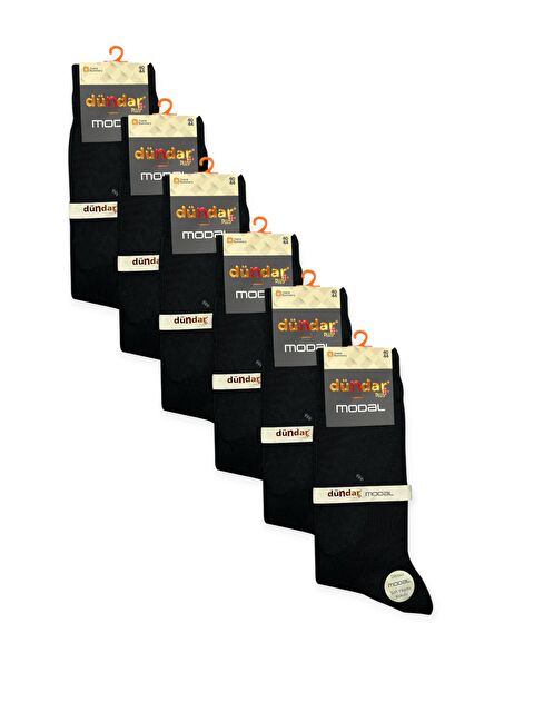 Dündar Erkek Siyah Modal Soket Çorap 6'lı - S000362432-19351