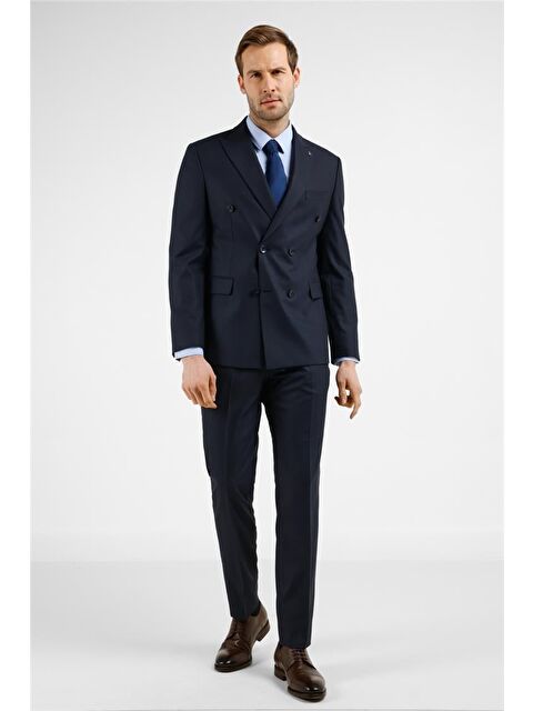 İMZA Lacivert Kırlangıç Yaka 6 Drop Slim Fit Takım Elbise 1001255172 - S000505295-21164