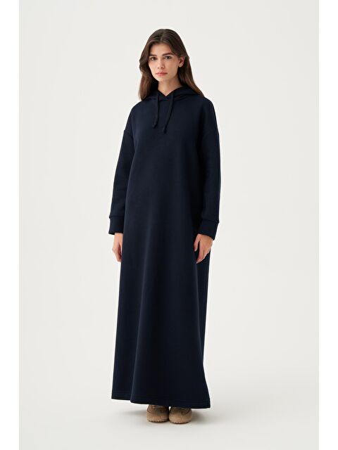ALLDAY Lacivert-Kapüşonlu Basic Elbise - S000500840-21164