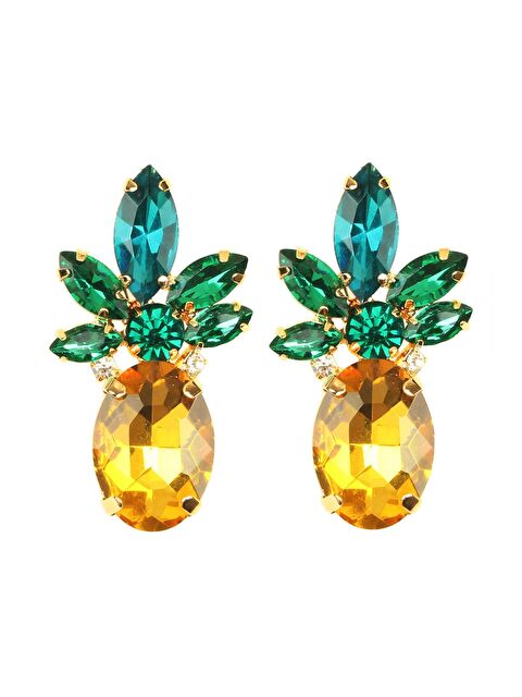 New Obsessions Kristal Taşlı Ananas Küpe - S000514891-20076