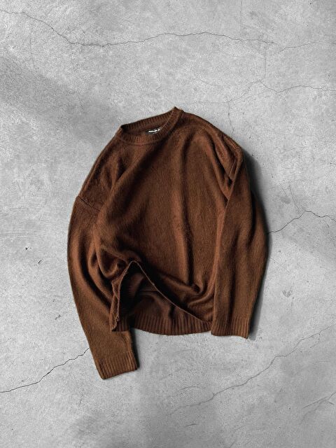 Abluka Online Erkek Oversize Yumuşak Dokulu Kazak Kahve - S000334020-19413