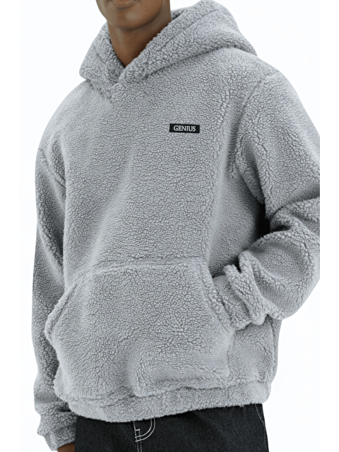Genius Store Genıus Store Erkek Kapüşonlu Polar Sherpa Kuzu Kumaş İçi Şardonlu Kapüşonlu Sweatshırt SHERPA-KAP - S000463513-20600