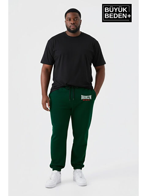 Süperlife Erkek Büyük Beden BROOKLYN 1970 Baskılı Paça Lastikli Jogger İnce Eşofman Altı SPR26BEA951-3 - S000487462-19416