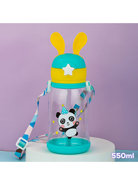 Porsima 21.0009-2 Matara Tavşan Temalı Stickerlı Askılı Suluk - Su Şişesi - Yeşil 550ml - S000495960-29488