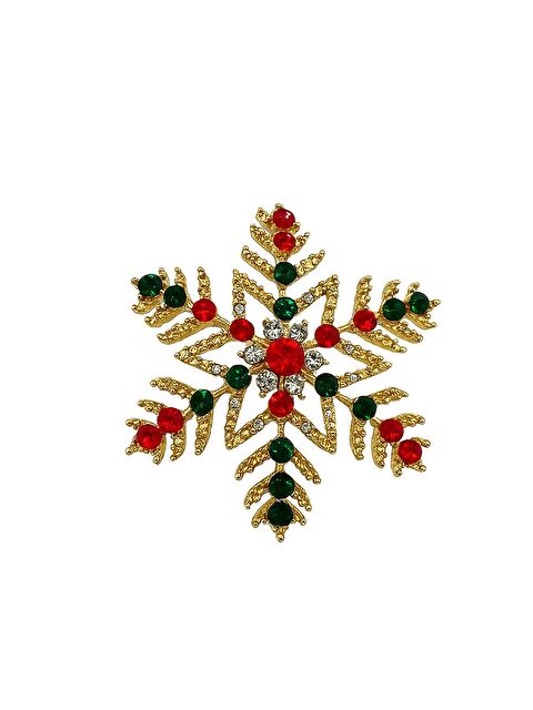 New Obsessions Yılbaşı Renkli Taşlı Kartanesi Yaka İğnesi Broş - S000468489-20076