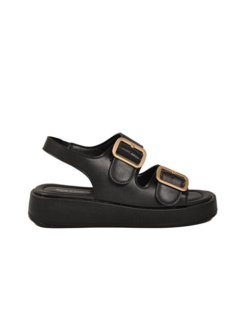 Ayakmod Siyah Hafif Yumuşak Taban Kadın Sandalet 35332 Z