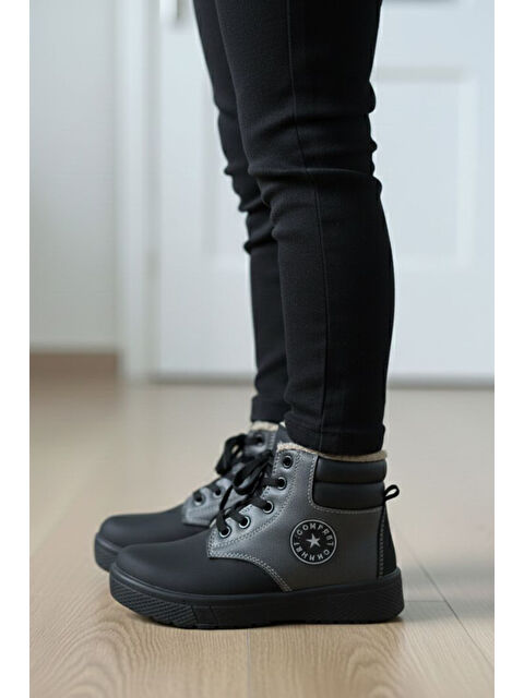 Tofisa Kız Çocuk Gri İçi Pelüş Suni Deri Bot - 28079-GRI - S000487833-20600