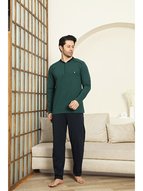 Enisena Erkek %100 Pamuklu Pijama Takımı-3 Düğmeli-12440 - S000478483-37401