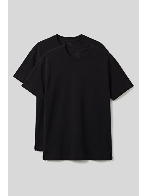 Tommylife Rahat Form O Yaka 2li Paket Siyah Erkek T-Shirt - 88495