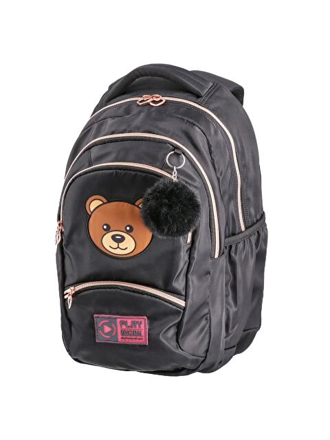 Sazio Play 4 Bölmeli Fashion Bear Okul Sırt Çantası Siyah (161533) - S000421667-19351