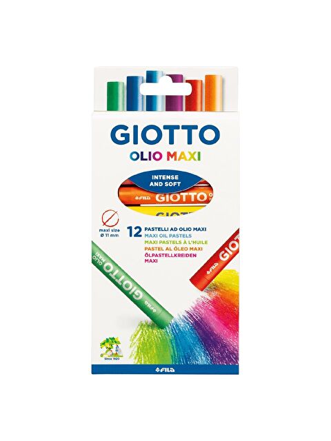 Giotto Olio Maxi Karton Kutu Yuvarlak Pastel Boya 12 Renk (F293400) - S000433263-23173