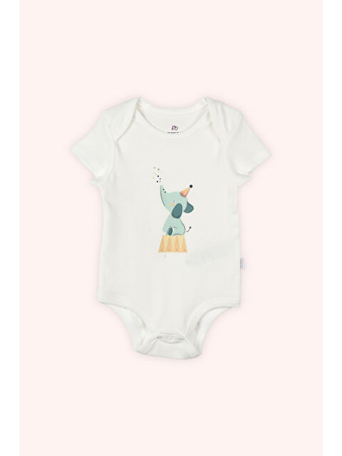 Panço Yenidoğan Baskılı Kısa Kollu 2'li Ekru Body - S000525861-19965