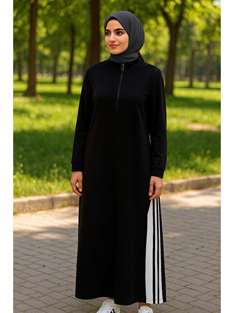 Remsa Şerit Detay Uzun Elbise 31472 Siyah - S000473129-19351