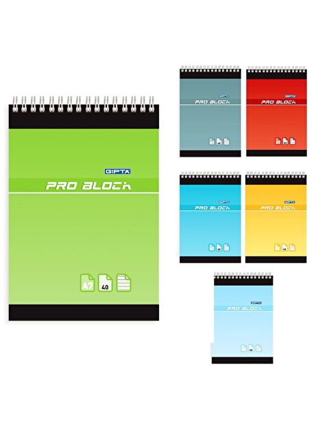 Gıpta Pro Block Karton Kapak Spiralli Not Defteri A6 40 Yaprak Kareli (1499) - S000365447-23173