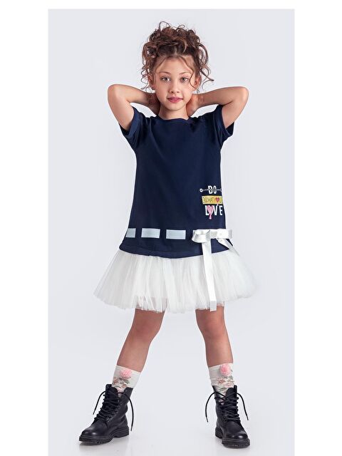 Mnk Baby & Kids Tütü Etekli Yazlık Penye Kız Çocuk Spor Elbise M00703 - S000497971-21164