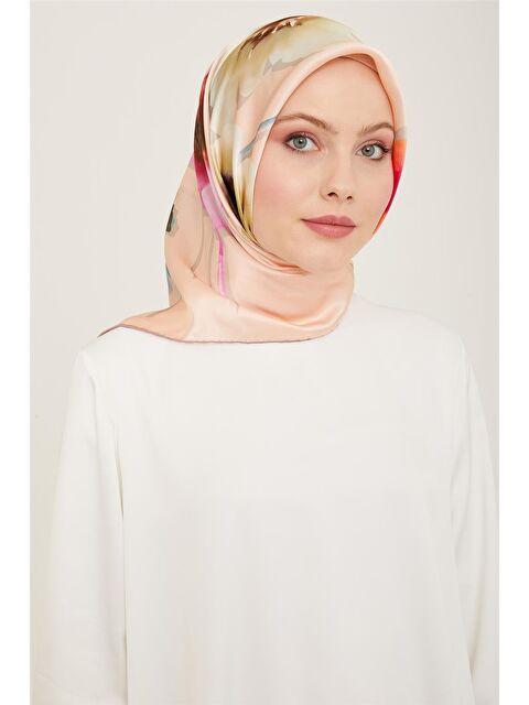ARMİNE Çiçek Desenli Twill İpek Eşarp 24Ya9105 32 31 - S000498156-20008