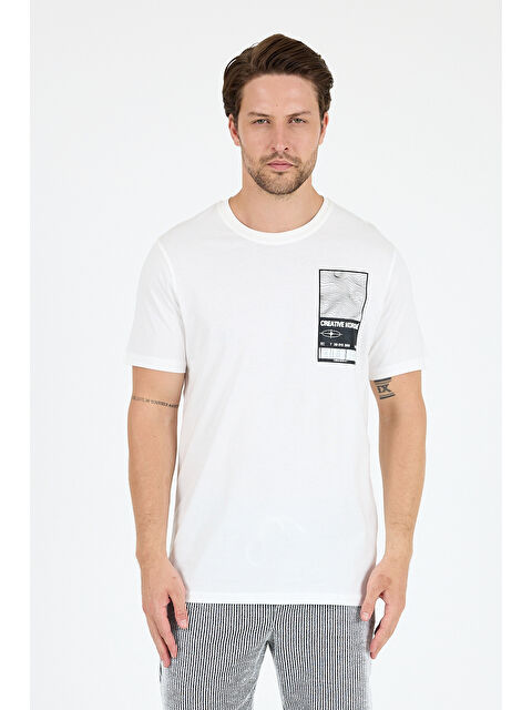 Rodi Bisiklet Yaka Baskılı Penye Erkek %100 Pamuk Tişört - S000416980-19965