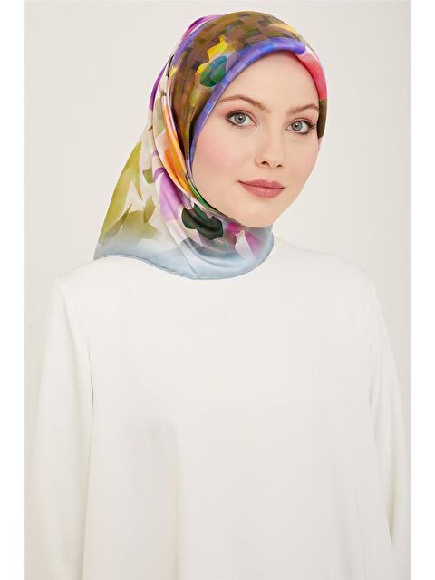 ARMİNE Monogram Desenli Sura İpek Eşarp 24Ya9104 52 31 - S000498161-23173