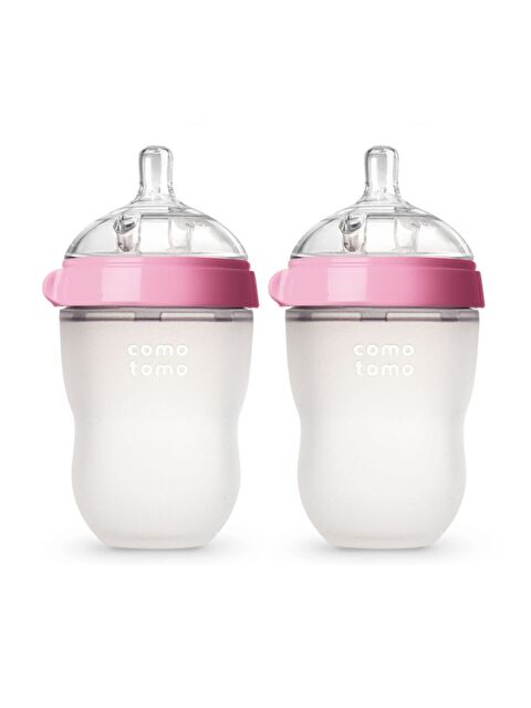 Comotomo Türkiye Antikolik Silikon Biberon 2'li 250ml Pembe - Orta Akışlı (3-6 AY) - S000317493-20024