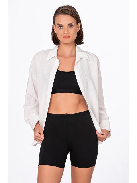 Kompedan Kadın Elastanlı Süprem Diz Üstü Tayt | Siyah K26591 - S000473139-19351