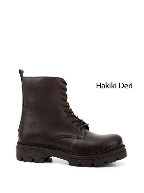 GÖNDERİ(R) Kadın ORTA KAHVERENGİ Fermuarlı Hakiki Deri Postal Bot - S000395882-18645