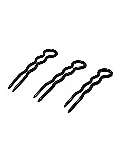 New Obsessions Siyah Plastik Kolay Topuz Tokası 3 Adet