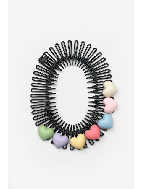 Le Mabelle Çok Renkli Kalp Figürlü Kız Çocuk Zigzag Saç Bandı