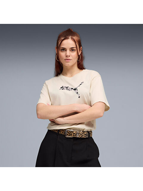 Puma Essential Graphic Animal Kadın Bej Tişört