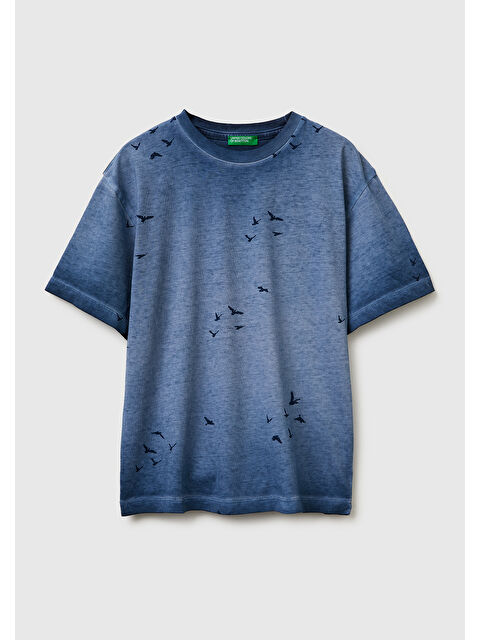 United Colors Of Benetton Erkek Çocuk Çoklu Baskılı Yuvarlak Yaka T-Shirt - S000517280-23173