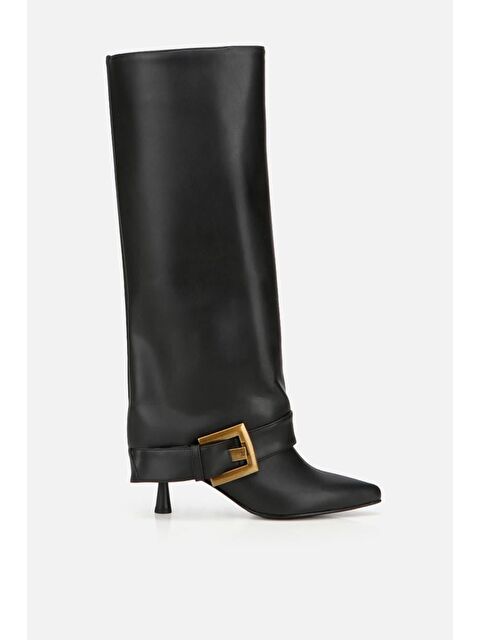 Yaya By Hotiç Kadın Siyah Pantolon Görünümlü Tokalı Topuklu Çizme - S000490765-19351